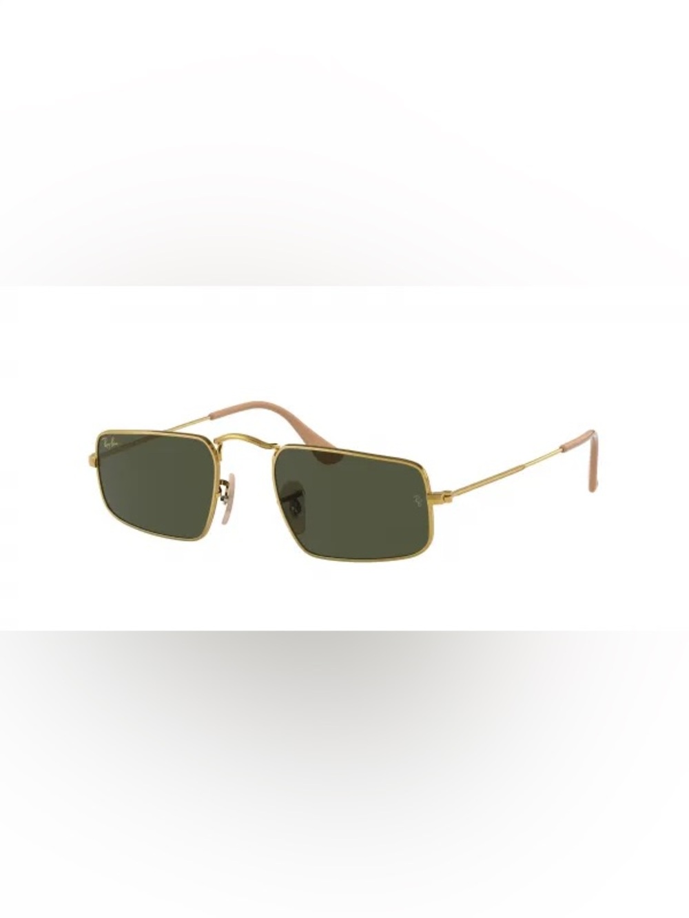 Julie Ray-Ban Rectangle Gold Frame Sunglasses with Green Lenses